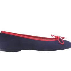 Pearl - Navy Red Suede